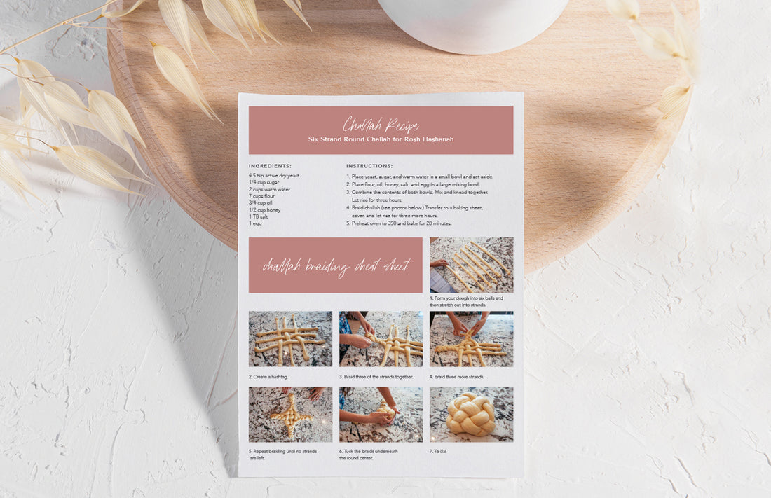 Round Challah Braiding Cheat Sheet