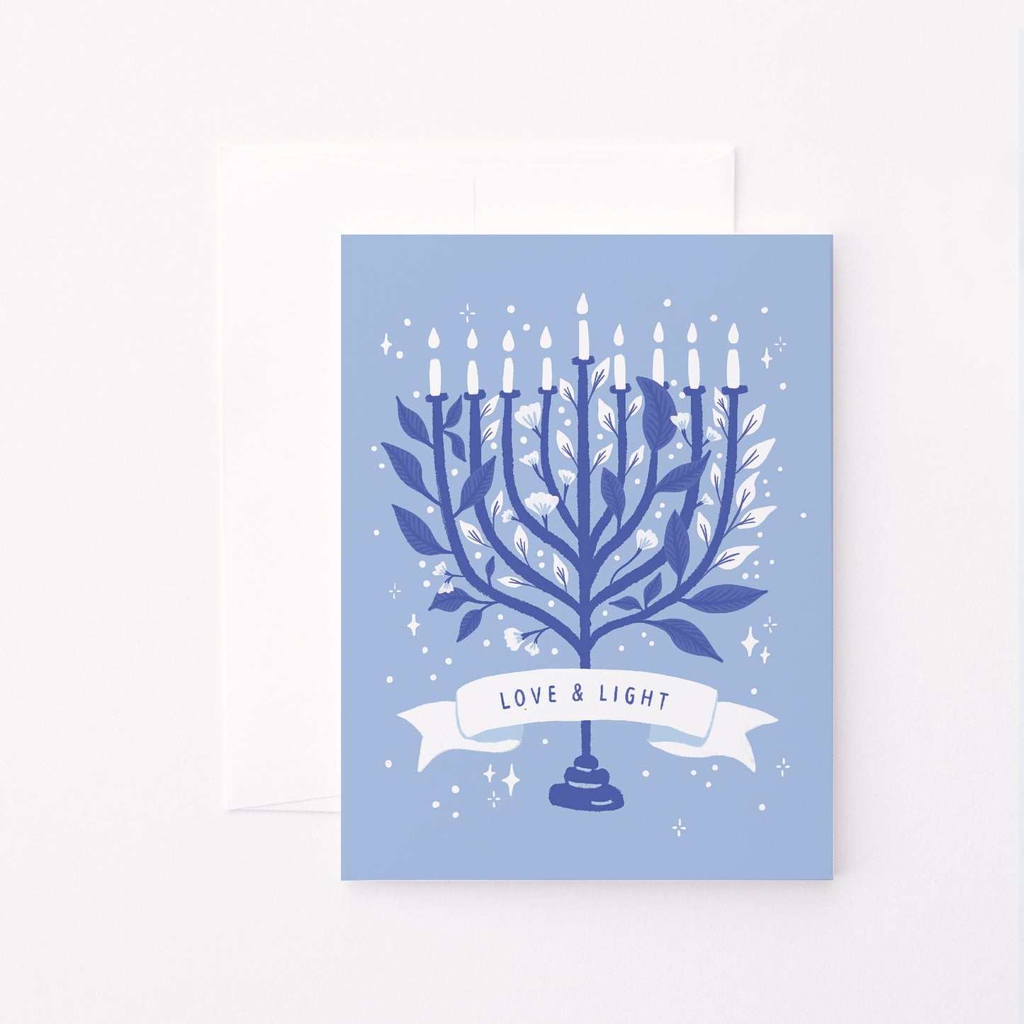 Blooming Light - Menorah Hanukkah Card