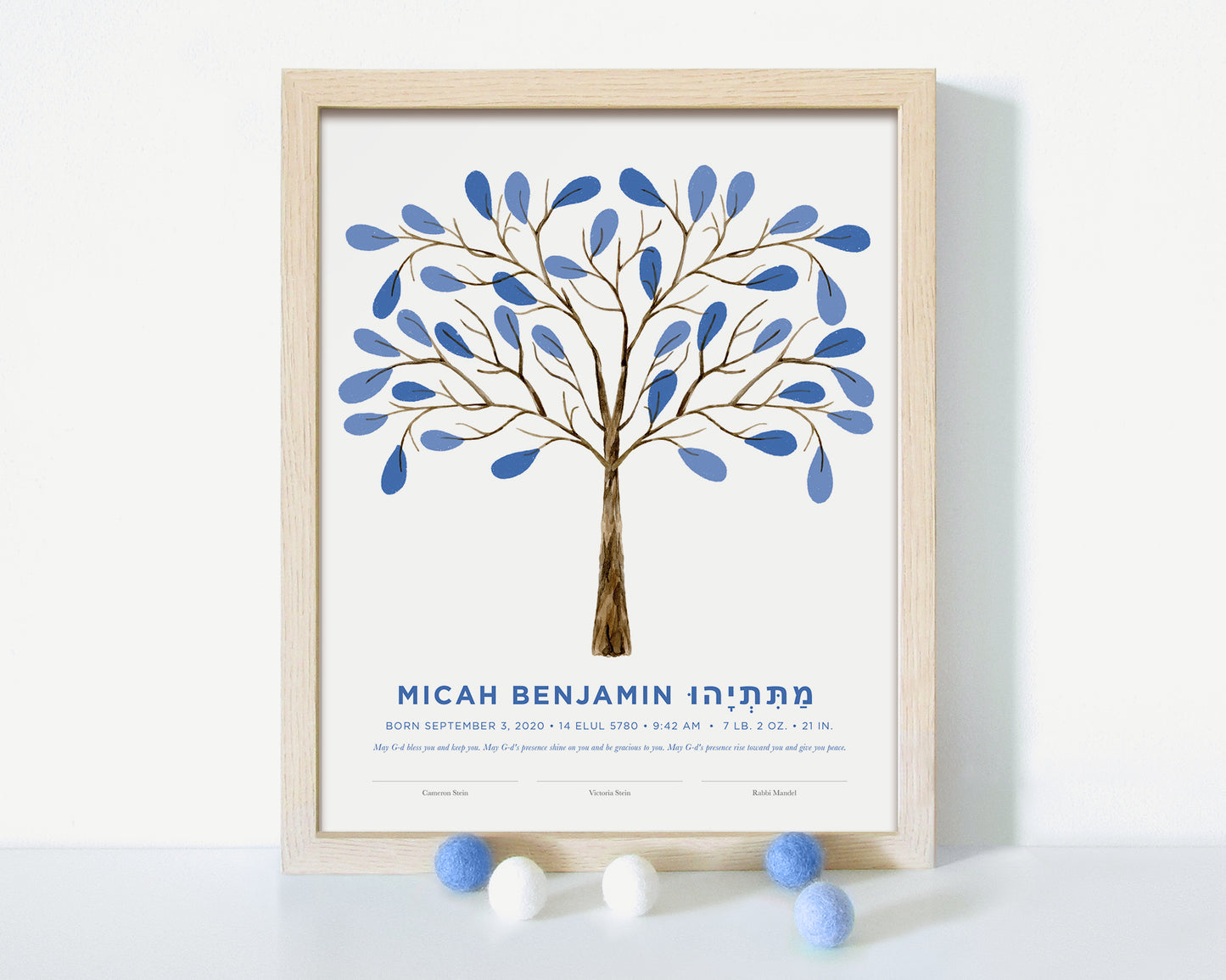 Leafy Tree of Life Baby Naming Certificate