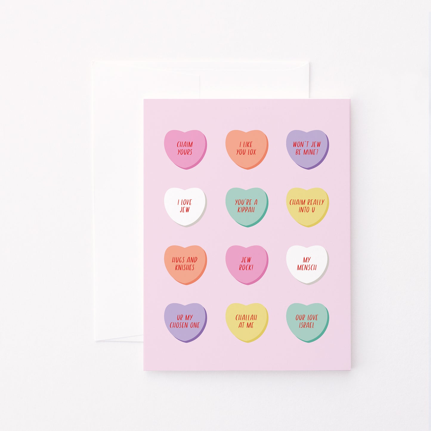 Jewish Conversation Hearts Card