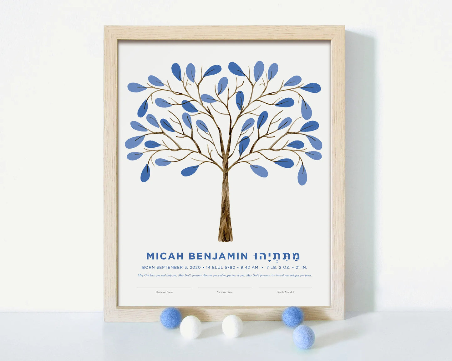 Leafy Tree of Life Baby Naming Certificate