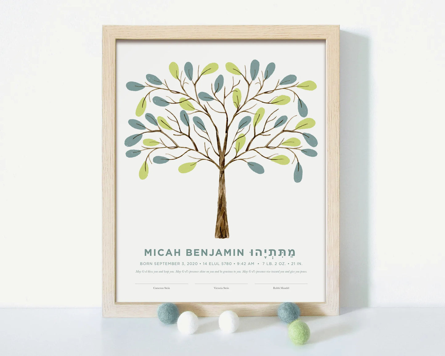 Leafy Tree of Life Baby Naming Certificate