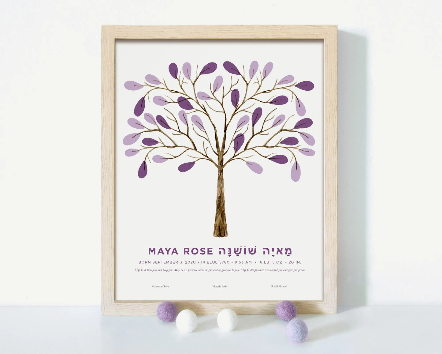 Leafy Tree of Life Baby Naming Certificate