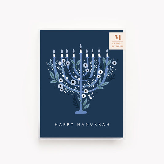 Floral Menorah Card