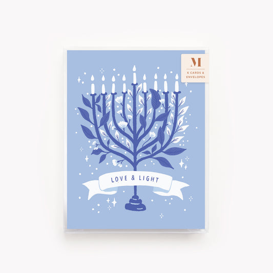 Blooming Light - Menorah Hanukkah Card