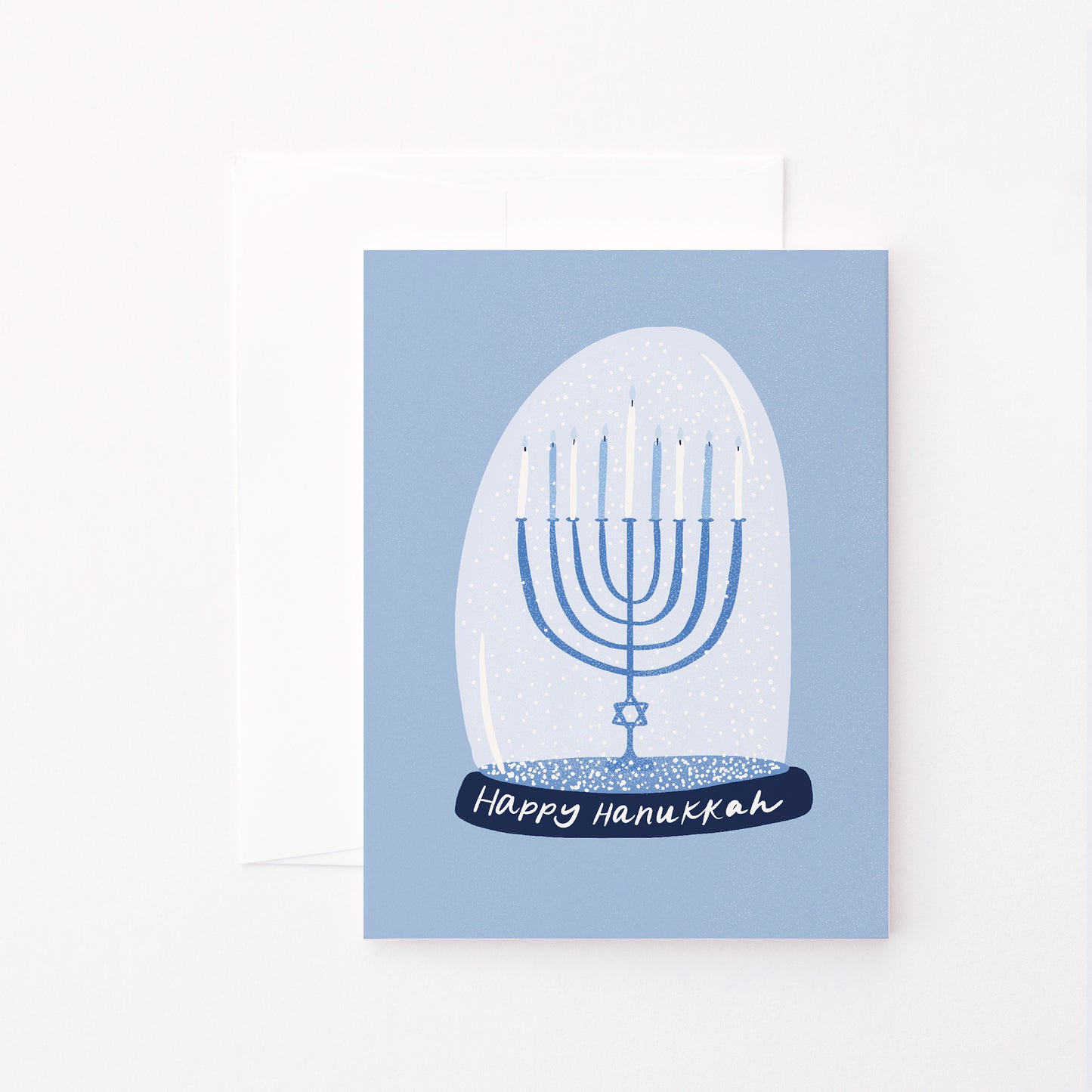 Menorah Snow Globe Card